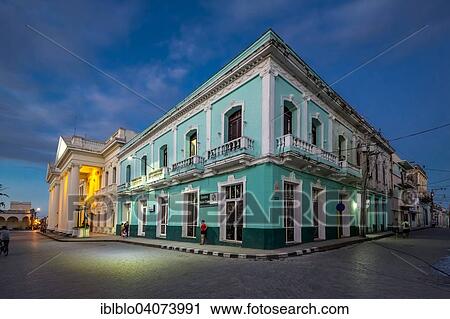 "Turquoise residential building in the city center, Santa Clara, Cuba, North America" View Large Photo Image Stock Image - "Turquoise residential building in the city center, Santa Clara, Cuba, North America". Fotosearch