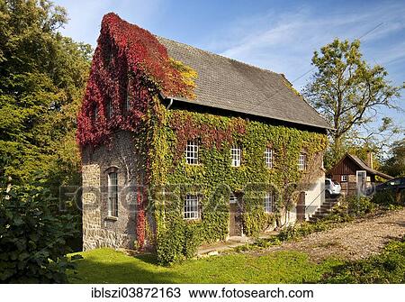 Stock Image - "Tushaus Mill, Dorsten, North Rhine-Westphalia, Germany, Europe". Fotosearch