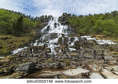 Stock Photo - "Tvinnefossen waterfall, Voss, Hordaland, Western Norway, Norway, Europe". Fotosearch