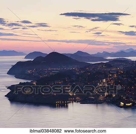 "Twilight view of Dubrovnik, Dalmatia, Croatia, Europe" View Large Photo Image Stock Image - "Twilight view of Dubrovnik, Dalmatia, Croatia, Europe". Fotosearch