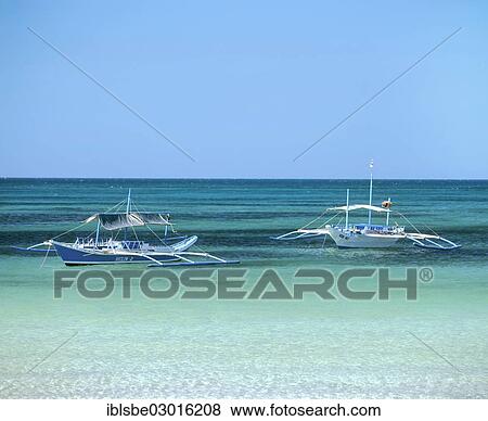 "Two Bankas or outrigger boats on the sea, Boracay, Aklan, Philippines, Asia" View Large Photo Image Stock Photo - "Two Bankas or outrigger boats on the sea, Boracay, Aklan, Philippines, Asia". Fotosearch