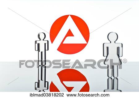 "Two figures standing in front of the logo of the German employment agency, symbolic picture for unemployment" View Large Photo Image Stock Image - "Two figures standing in front of the logo of the German employment agency, symbolic picture for unemployment". Fotosearch