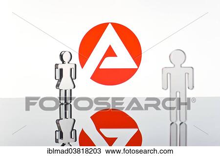 "Two figures standing in front of the logo of the German employment agency, symbolic picture for unemployment" View Large Photo Image Stock Image - "Two figures standing in front of the logo of the German employment agency, symbolic picture for unemployment". Fotosearch