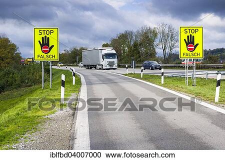 "Two German signposts indicating not to enter the highway in the wrong direction, Passau, Bavaria, Germany, Europe" View Large Photo Image Stock Image - "Two German signposts indicating not to enter the highway in the wrong direction, Passau, Bavaria, Germany, Europe". Fotosearch