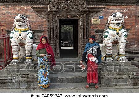 "Two Nepalese women, entrance to the Kumari Bahal, Durbar Square, Kathmandu, UNESCO World Heritage Site, Nepal, Asia" View Large Photo Image Stock Photo - "Two Nepalese women, entrance to the Kumari Bahal, Durbar Square, Kathmandu, UNESCO World Heritage Site, Nepal, Asia". Fotosearch