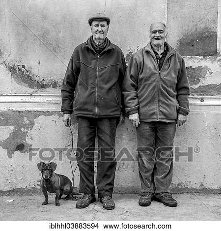 "Two old men with a Dachshund, Spain, Europe" View Large Photo Image Picture - "Two old men with a Dachshund, Spain, Europe". Fotosearch