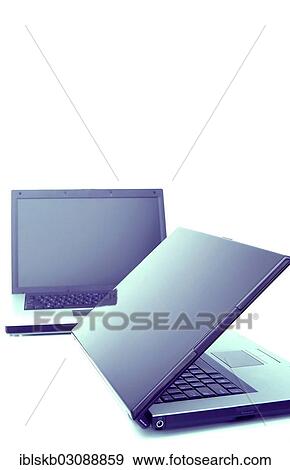 Stock Photo - Two open laptops. Fotosearch