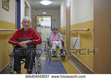 "Two senior citizens in wheelchairs, a man, 87 years and a woman, 81 years, nursing home" View Large Photo Image Stock Photo - "Two senior citizens in wheelchairs, a man, 87 years and a woman, 81 years, nursing home". Fotosearch