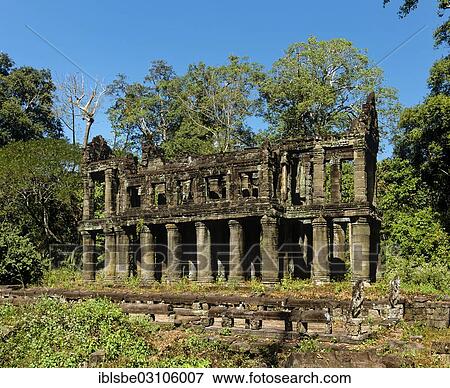 "Two-story pavillion, Preah Khan temple complex, Angkor, Siem Reap, Siem Reap Province, Cambodia, Asia" View Large Photo Image Stock Photo - "Two-story pavillion, Preah Khan temple complex, Angkor, Siem Reap, Siem Reap Province, Cambodia, Asia". Fotosearch