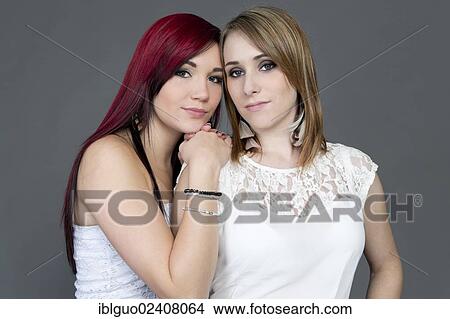 "Two young women, portrait" View Large Photo Image Picture - "Two young women, portrait". Fotosearch
