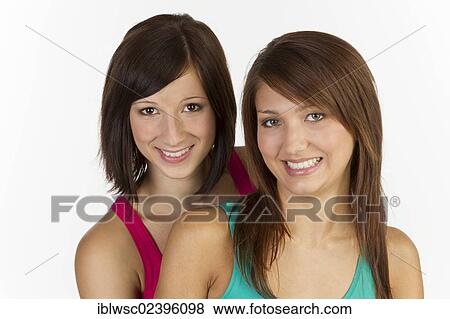 Stock Photo - "Two young women, portrait". Fotosearch