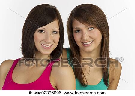 "Two young women, portrait" View Large Photo Image Stock Photograph - "Two young women, portrait". Fotosearch