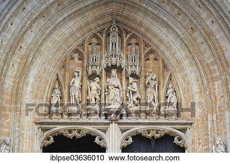 "Tympanum above the main portal, Gothic church of Notre-Dame du Sablon or Onze-Lieve-Vrouw Sablon, Brussels, Brussels Region, Belgium, Europe" View Large Photo Image Stock Image - "Tympanum above the main portal, Gothic church of Notre-Dame du Sablon or Onze-Lieve-Vrouw Sablon, Brussels, Brussels Region, Belgium, Europe". Fotosearch
