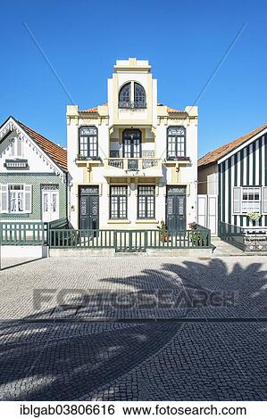 "Typical colorful houses, Costa Nova, Aveiro, Centro region, Portugal, Europe" View Large Photo Image Stock Photograph - "Typical colorful houses, Costa Nova, Aveiro, Centro region, Portugal, Europe". Fotosearch
