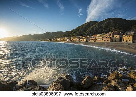 "Typical houses on the beach in the evening light, Varigotti, Finale Ligure, Riviera di Ponente, Liguria, Italy, Europe" View Large Photo Image Stock Photo - "Typical houses on the beach in the evening light, Varigotti, Finale Ligure, Riviera di Ponente, Liguria, Italy, Europe". Fotosearch