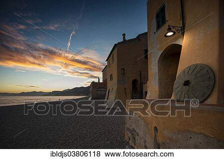 "Typical houses on the beach in the evening, Varigotti, Finale Ligure, Riviera di Ponente, Liguria, Italy, Europe" View Large Photo Image Stock Photo - "Typical houses on the beach in the evening, Varigotti, Finale Ligure, Riviera di Ponente, Liguria, Italy, Europe". Fotosearch