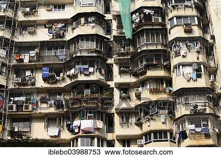 Stock Image - "Typical residential house in Mumbai, Maharashtra, India, Asia". Fotosearch