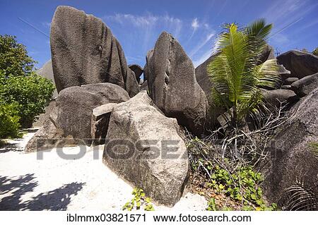 "Typical rock formations in the Seychelles at a sandy beach, Anse Union, La Digue, Seychelles, Africa" View Large Photo Image Stock Image - "Typical rock formations in the Seychelles at a sandy beach, Anse Union, La Digue, Seychelles, Africa". Fotosearch
