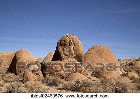 Stock Photograph - "Typical rock formations of the Alabama Hills, Sierra Nevada, California, United States of America, USA". Fotosearch