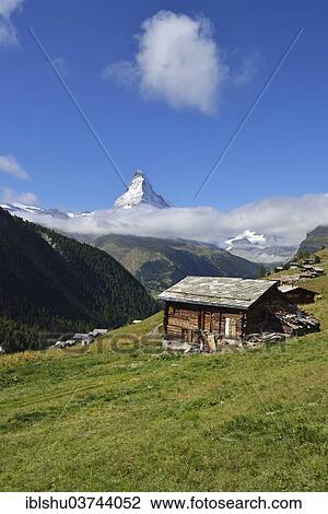 "Typical Valaisian spycher, a traditional barn, in front of the Matterhorn, Findeln, Zermatt, Canton of Valais, Switzerland, Europe" View Large Photo Image Stock Image - "Typical Valaisian spycher, a traditional barn, in front of the Matterhorn, Findeln, Zermatt, Canton of Valais, Switzerland, Europe". Fotosearch