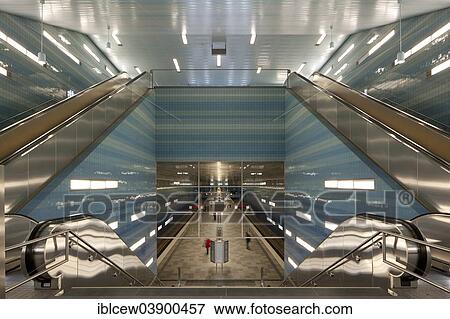 Stock Photo - "U-Bahn Uberseequartier subway station, U4 subway line, HafenCity, Hamburg, Germany, Europe". Fotosearch