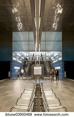 Stock Photo - "U-Bahn Uberseequartier subway station, U4 subway line, HafenCity, Hamburg, Germany, Europe". Fotosearch