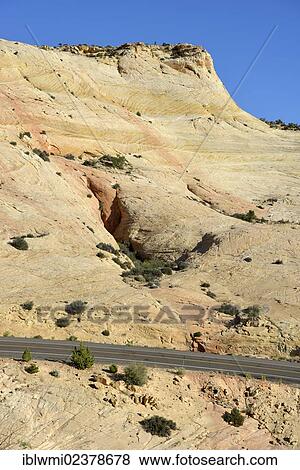 "U. S. Highway 12 leading through the """"Devil's Backbone"""", Grand Staircase-Escalante National Monument, GSENM, Utah, Southwestern USA, USA, PublicGround" View Large Photo Image Stock Photo - "U. S. Highway 12 leading through the """"Devil's Backbone"""", Grand Staircase-Escalante National Monument, GSENM, Utah, Southwestern USA, USA, PublicGround". Fotosearch