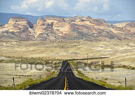 Picture - "U. S. Highway 24, overlooking the Navajo Dome Plateau, Capitol Reef National Park, Utah, Southwestern USA, USA". Fotosearch