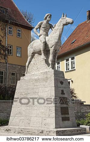 Stock Photo - "Ulan monument, 1925, travertine, by Henry Schwindsackl, for the fallen soldiers of the Wars of German unification from 1864 to 1871, Bad Langensalza, Thuringia, Germany, Europe". Fotosearch