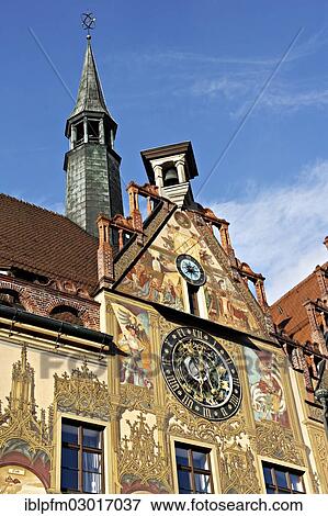 Stock Photo - "Ulm Rathaus, city hall, Ulm, Ulm, Baden-Wurttemberg, Germany, Europe". Fotosearch
