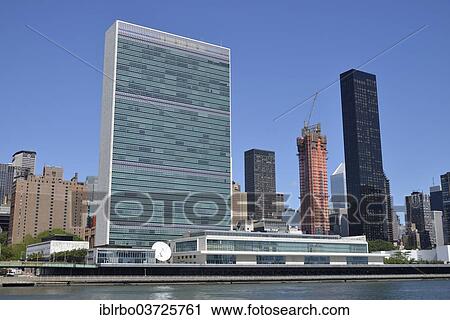 Stock Image - "UN headquarters, Manhattan, New York City, New York, United States, North America". Fotosearch