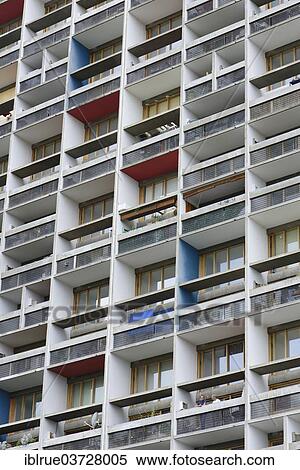 "Unite d'Habitation, Housing Unit, designed by the architect Le Corbusier, Firminy, Rhone-Alpes, France, Europe" View Large Photo Image Stock Photography - "Unite d'Habitation, Housing Unit, designed by the architect Le Corbusier, Firminy, Rhone-Alpes, France, Europe". Fotosearch