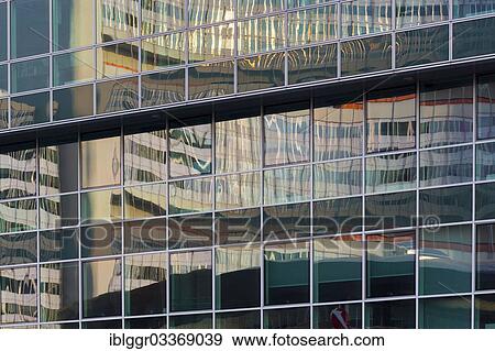 Stock Photo - "UNO-City, United Nations Building, reflected in the Tech Gate Vienna building, Donau City Vienna, Donau City, Vienna, State of Vienna, Austria, Europe". Fotosearch