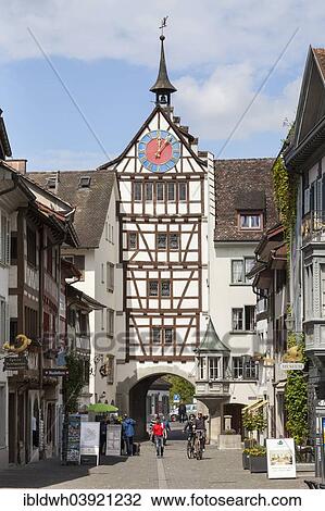 "Untertor, town gate, historic centre, Stein am Rhein, Canton of Schaffhausen, Switzerland, Europe" View Large Photo Image Stock Image - "Untertor, town gate, historic centre, Stein am Rhein, Canton of Schaffhausen, Switzerland, Europe". Fotosearch