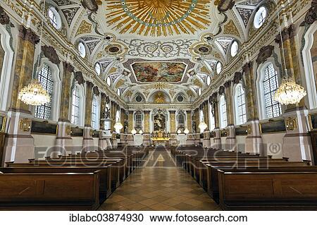 Stock Image - "Upper Church by Giovanni Antonio Viscardi, Burgersaal, Munich, Upper Bavaria, Bavaria, Germany, Europe". Fotosearch