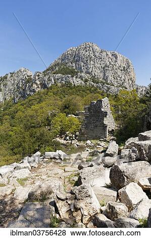 Stock Photo - "Upper city walls, ancient city of Termessos, Taurus Mountains, Termessos, Antalya Province, Turkey, Asia". Fotosearch