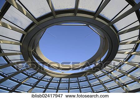 Stock Photo - Upper open end of the dome of the Reichstag building, architect Sir Norman Foster, Berlin, Germany, Europe. Fotosearch