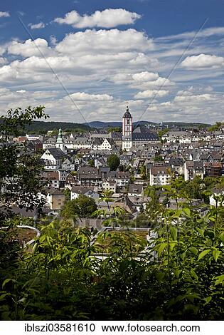 "Upper Town of Siegen with Marienkirche, St. Mary's Church, and Nikolaikirche, St. Nicholas Church, Siegen, North Rhine-Westphalia, Germany, Europe" View Large Photo Image Stock Image - "Upper Town of Siegen with Marienkirche, St. Mary's Church, and Nikolaikirche, St. Nicholas Church, Siegen, North Rhine-Westphalia, Germany, Europe". Fotosearch