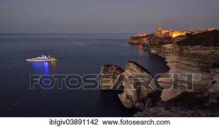 "Upper town on the white chalk cliffs at dawn, Bonifacio, Corsica, France, Europe" View Large Photo Image Stock Image - "Upper town on the white chalk cliffs at dawn, Bonifacio, Corsica, France, Europe". Fotosearch