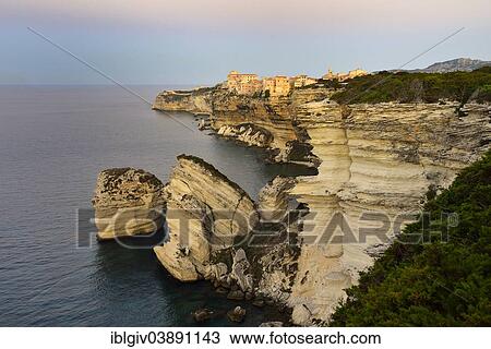"Upper town on the white chalk cliffs at dawn, Bonifacio, Corsica, France, Europe" View Large Photo Image Stock Image - "Upper town on the white chalk cliffs at dawn, Bonifacio, Corsica, France, Europe". Fotosearch