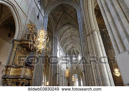 "Uppsala Cathedral, gothic interior, Uppsala, Uppsala County, Sweden, Europe" View Large Photo Image Stock Photo - "Uppsala Cathedral, gothic interior, Uppsala, Uppsala County, Sweden, Europe". Fotosearch