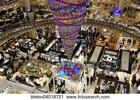 "Upside down Christmas Tree, Galeries Lafayette, Paris, Ile-de-France, France, Europe" View Large Photo Image Stock Image - "Upside down Christmas Tree, Galeries Lafayette, Paris, Ile-de-France, France, Europe". Fotosearch