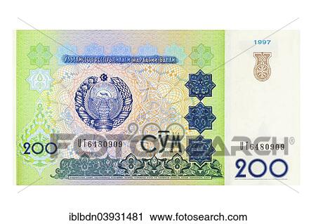 Uzbekistani two hundred som banknote View Large Photo Image Stock Image - Uzbekistani two hundred som banknote. Fotosearch