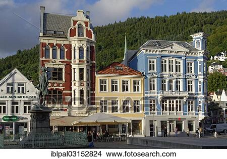 Picture - "Vagsallmenningen square, Bergen, Norway, Europe". Fotosearch