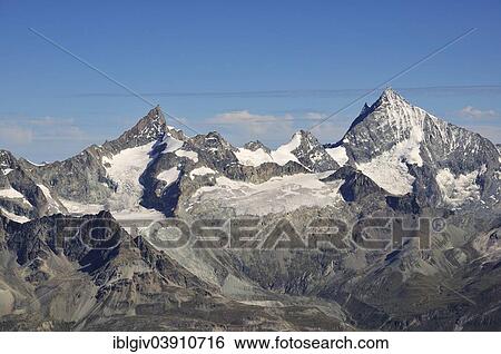 "Valais Alps with Zinalrothorn, 4221 m, and Weisshorn, 4505 m, seen from the Klein Matterhorn, Zermatt, Canton of Valais, Switzerland, Europe" View Large Photo Image Stock Photograph - "Valais Alps with Zinalrothorn, 4221 m, and Weisshorn, 4505 m, seen from the Klein Matterhorn, Zermatt, Canton of Valais, Switzerland, Europe". Fotosearch