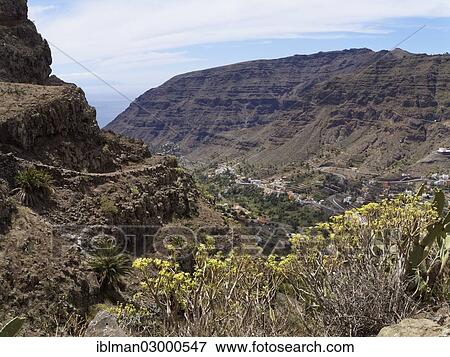 Stock Photo - "Valle Gran Rey valley, La Gomera, Valle Gran Rey, Canary Islands, Spain, Europe". Fotosearch