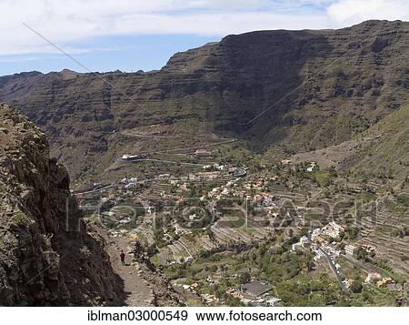 Stock Photo - "Valle Gran Rey valley, La Gomera, Valle Gran Rey, Canary Islands, Spain, Europe". Fotosearch