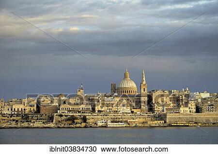 "Valletta with the Carmelite Church, Valletta, Malta, Europe" View Large Photo Image Stock Image - "Valletta with the Carmelite Church, Valletta, Malta, Europe". Fotosearch