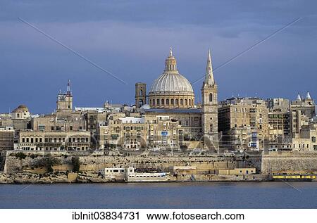 "Valletta with the Carmelite Church, Valletta, Malta, Europe" View Large Photo Image Stock Image - "Valletta with the Carmelite Church, Valletta, Malta, Europe". Fotosearch