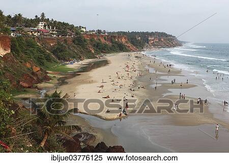 Stock Photography - "Varkala Beach, rocky coast, Varkala, Kerala, India, Asia". Fotosearch